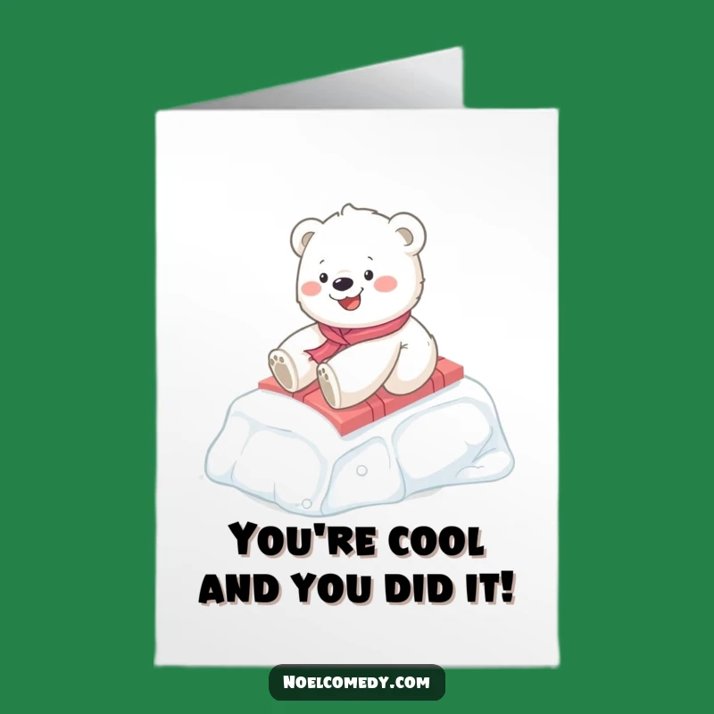 Free Printable Polar Bear Congrats Card - Funny Gift Slide Downloadable Greeting