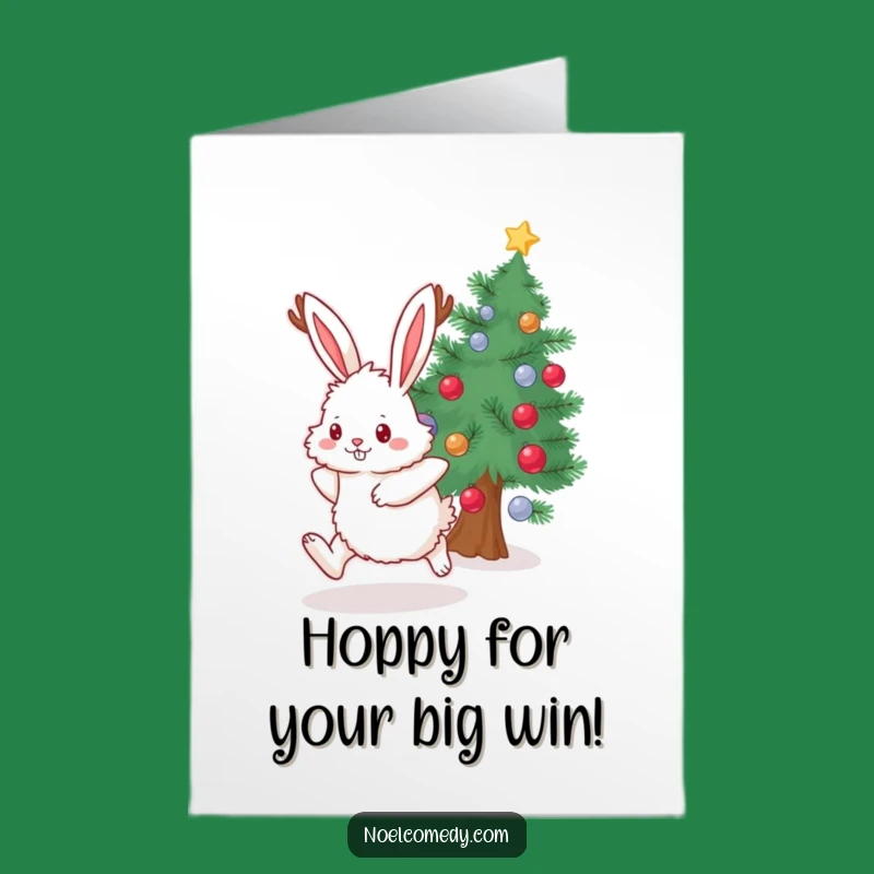 Free Printable Congratulations Card: Antlered Bunny, Celebrate Success with a Funny Downloadable Gift
