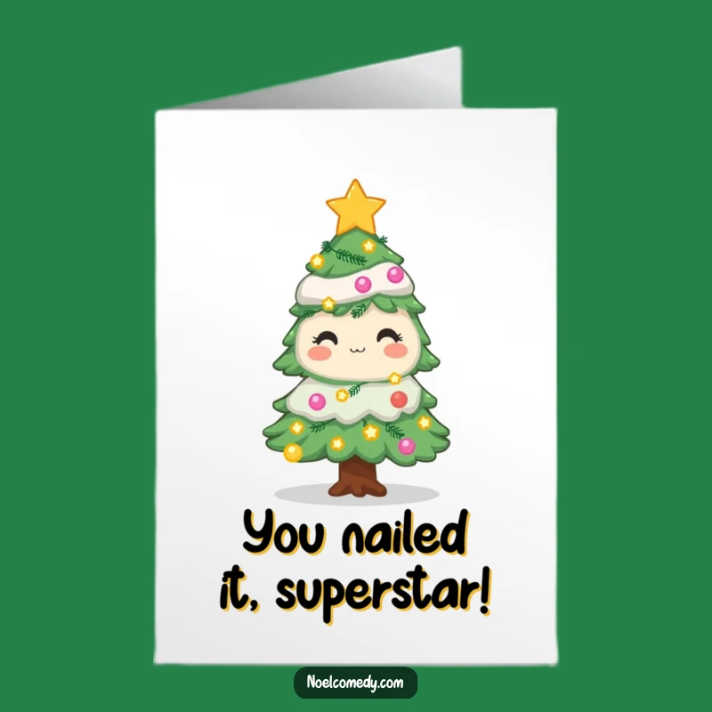 Free Printable Congrats Card: Sparkling Pine Tree Wishes for Your Big Achievement Download