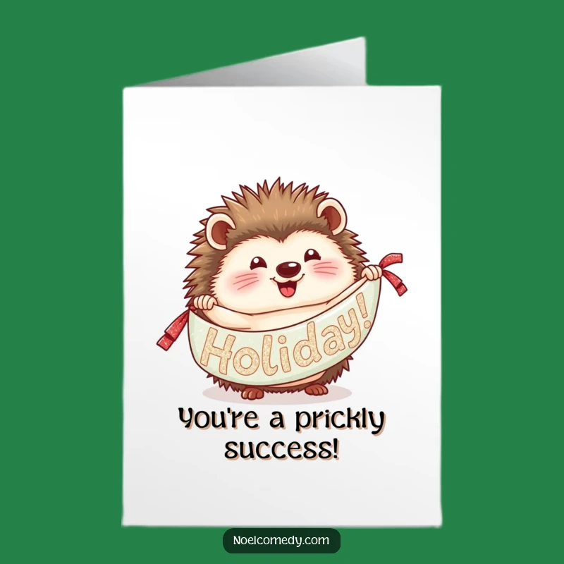 Free Printable Congrats Card: Hedgehog's Glittery Announcement, Funny Downloadable Gift