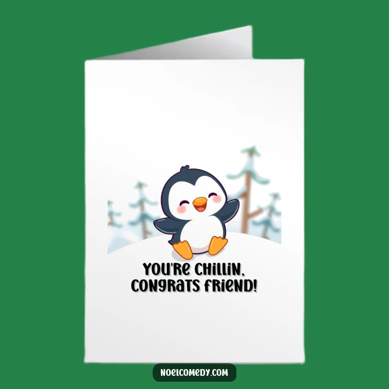 Free Printable Congrats Card: Gleeful Penguin, Amazing DIY Downloadable Gift