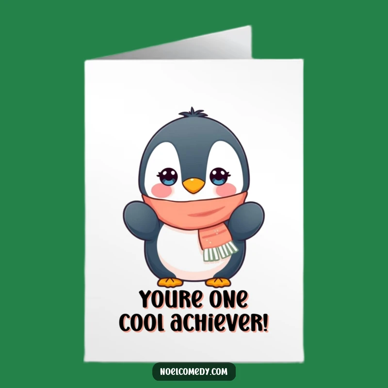 Free Printable Congrats Card: Cozy Penguin Celebration - Downloadable Joyful Gift