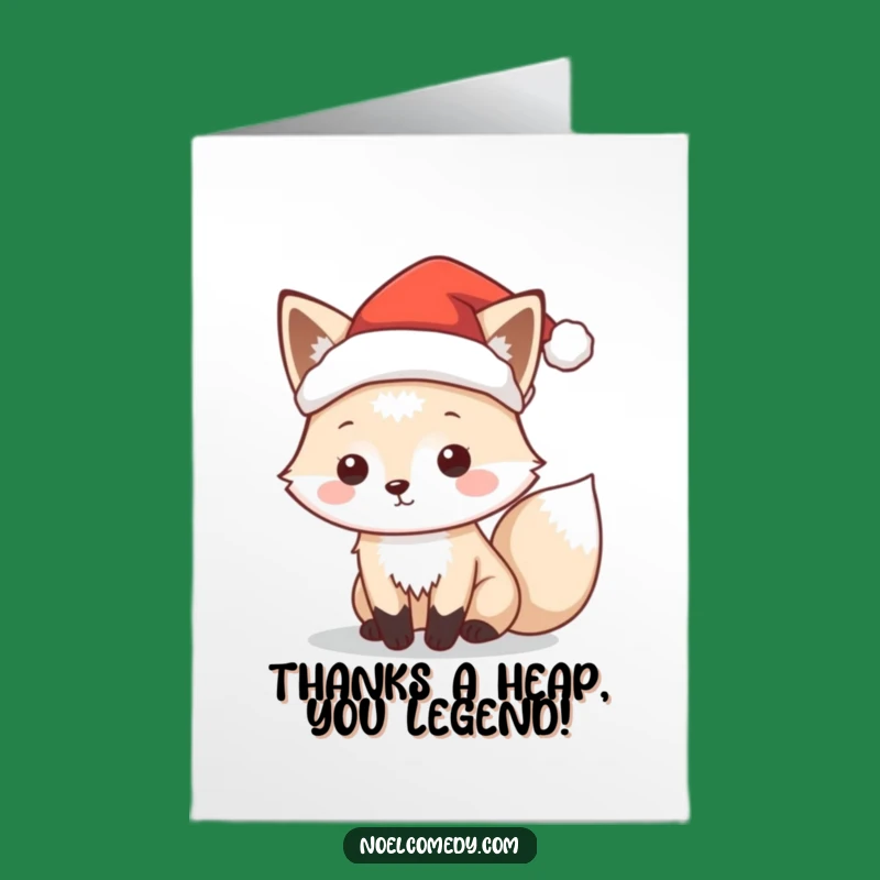 Free Printable Fox Thank You Card: Funny Santa Hat Gift