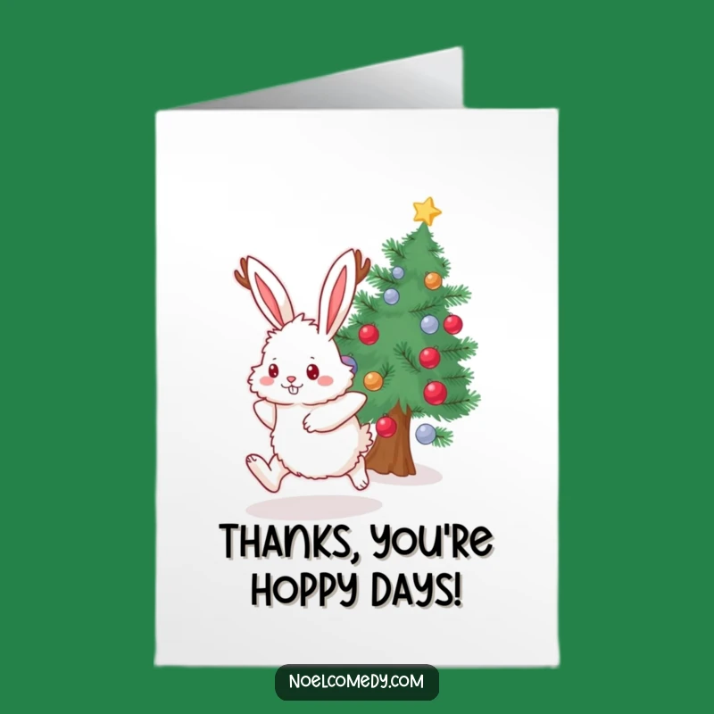 Free Printable Thank You Card: Adorable Antlered Bunny, Express Gratitude with a Funny Downloadable