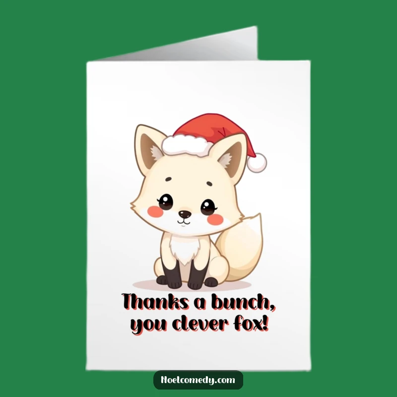 Free Printable Thank You Card: Festive Fox Says Thanks Download