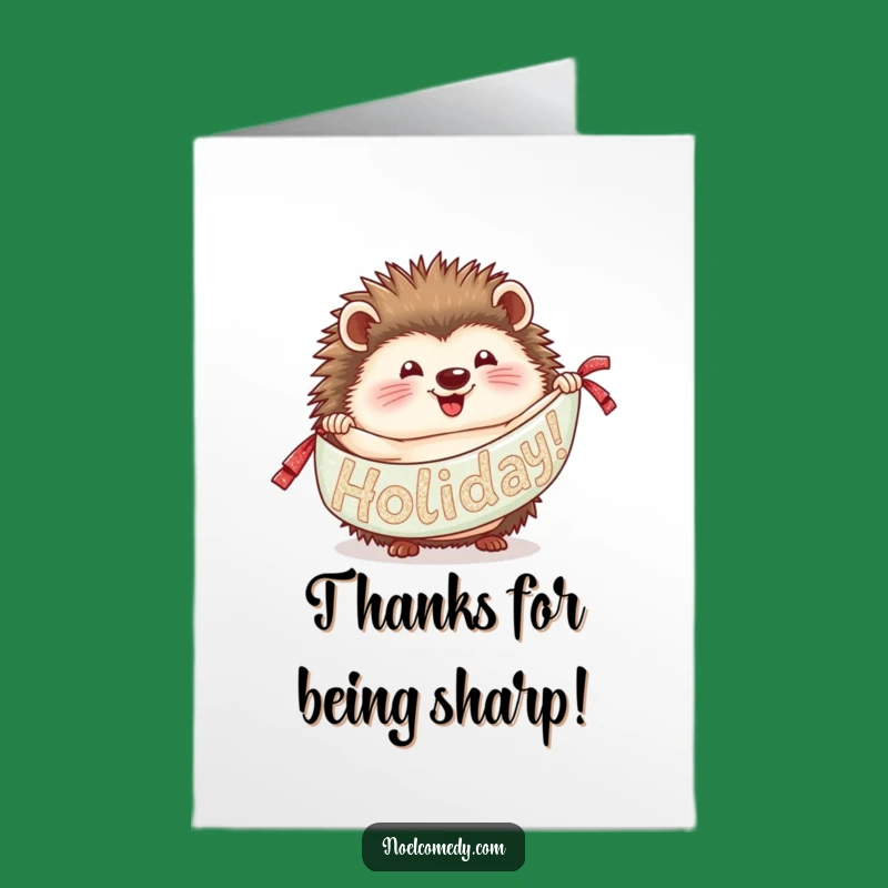 Free Printable Thank You Card: Hedgehog's Glittery Thanks, Funny Downloadable Gift of Joy