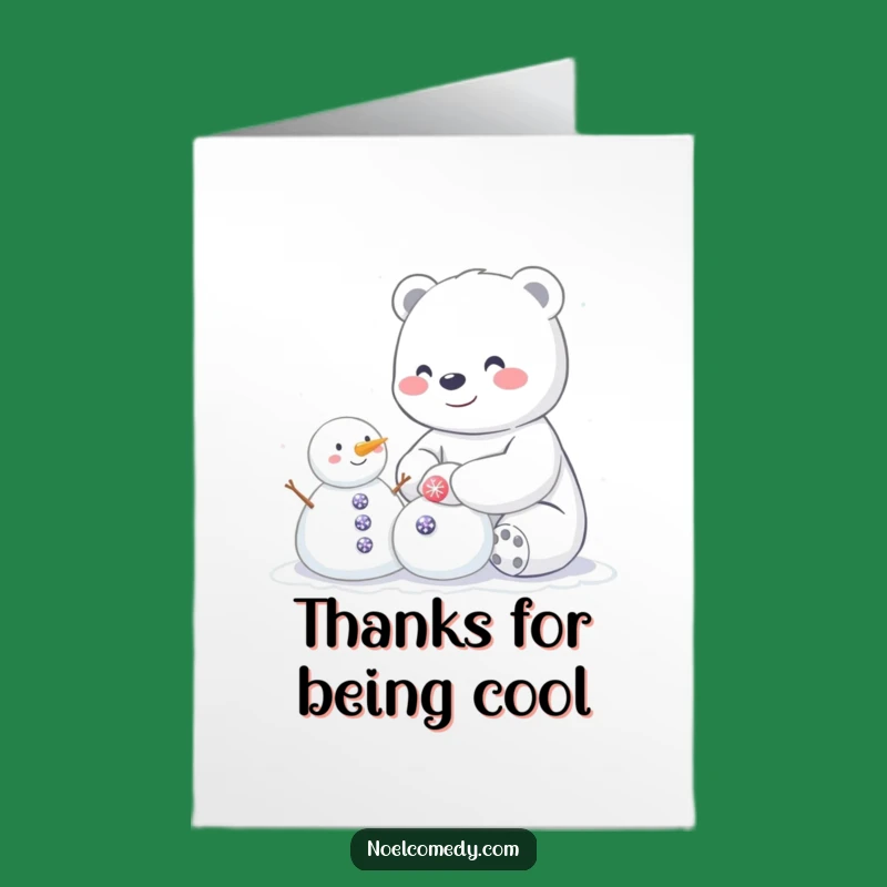 Free Printable Thank You Card: Polar Bear's Frosty Thanks - Printable Gift