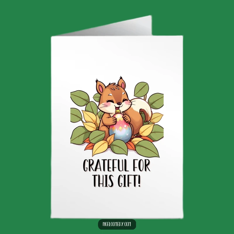 Free Printable Thank You Card: Giggling Squirrel, Express Gratitude with a Funny Downloadable
