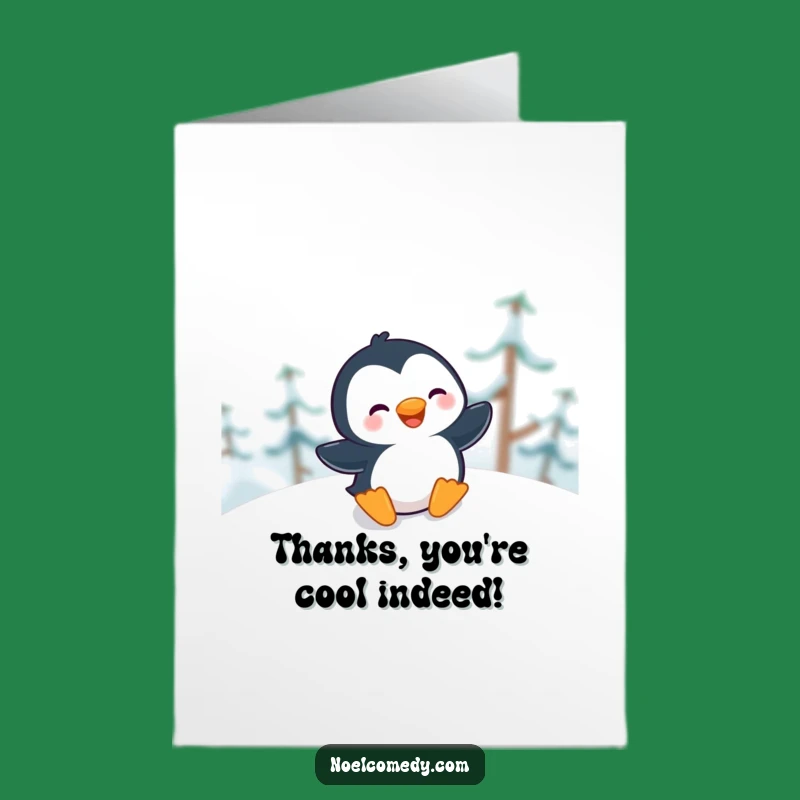 Free Printable Thank You Card: Giggling Penguin, Perfect DIY Downloadable Gift