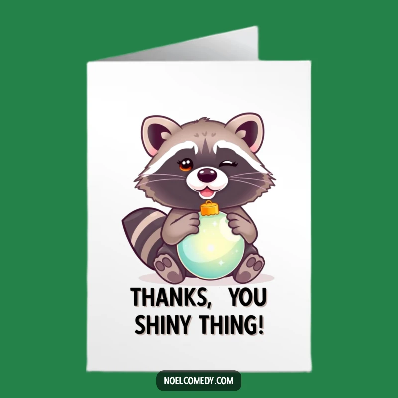 Free Printable Thank You Card: Raccoon Ornament - Funny Downloadable Gratitude