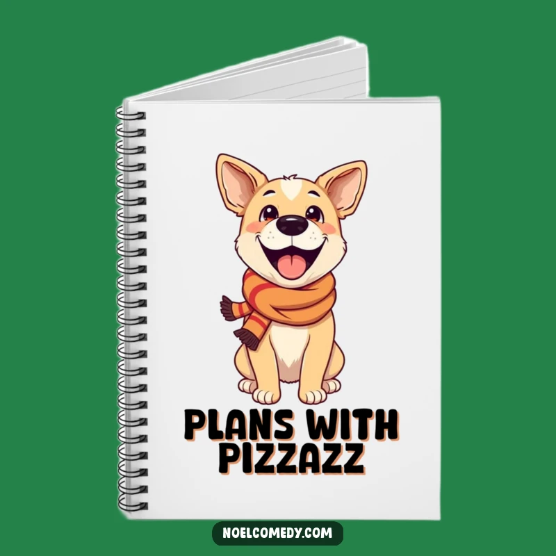 Funny Excited Dog Festive Scarf Notebook - Hilarious Journal for Happy Notes