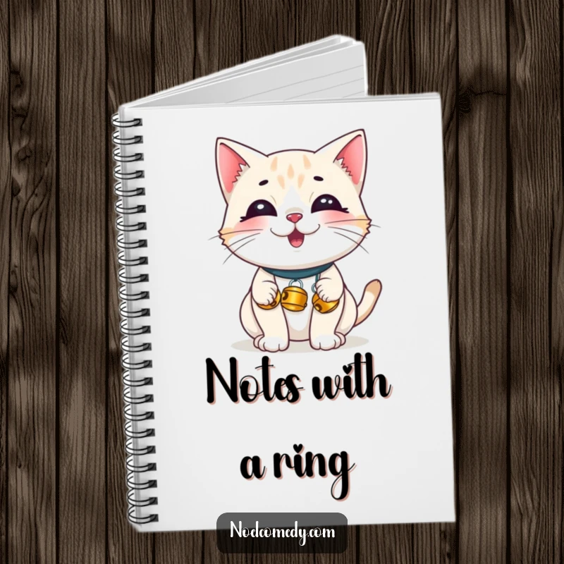 Funny Notebook: A giggling cat with tiny jingle bells, perfect for jotting down funny thoughts and creative ideas.