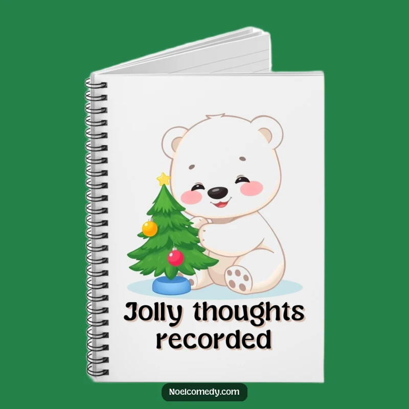 Funny Polar Bear Cub Christmas Notebook: Jots of Holiday Joy
