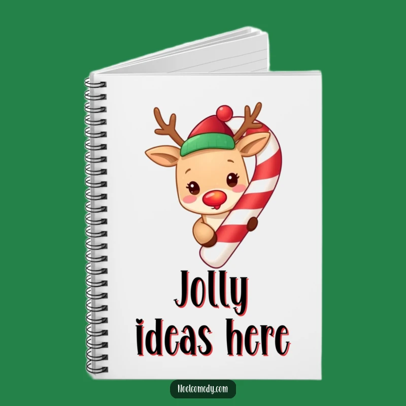 Funny Reindeer Candy Cane Notebook: Festive Notes, a Cute Funny Gift