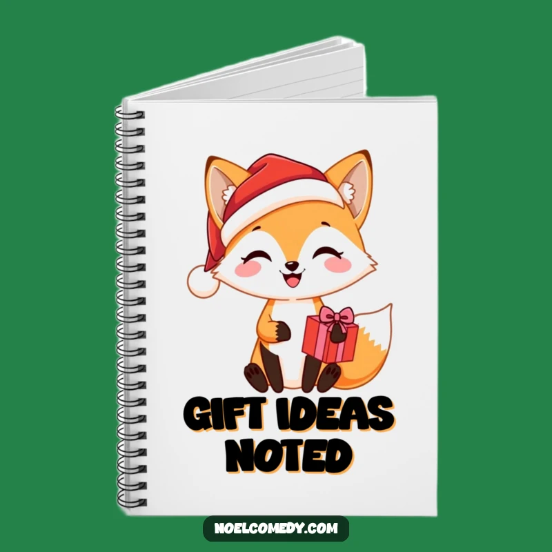 Funny Santa Fox Present Notebook: Jots of Holiday Joy