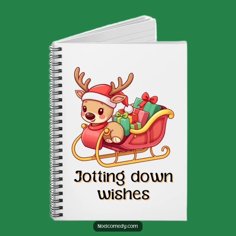 Funny Small Reindeer Notebook - Jot Down Holiday Plans with This Festive Journal