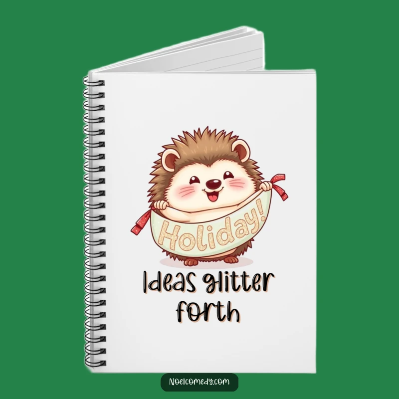 Funny Hedgehog Notebook: Journal Your Glittery Holiday Plans