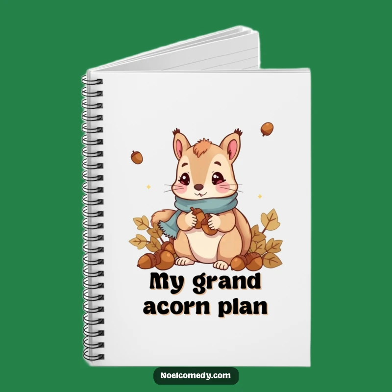 Funny Squirrel Notebook: Cute Acorn Collector with Scarf, Journal Gift