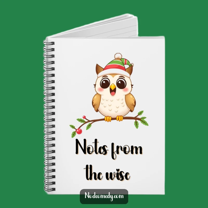 Funny Festive Owl Notebook - Jot Down Holiday Thoughts & Ideas