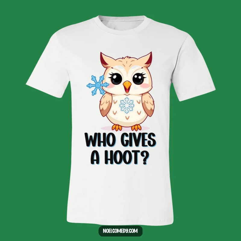Funny Owl Snowflake T-Shirt: Hooting Bird Gift, Perfect Winter Apparel