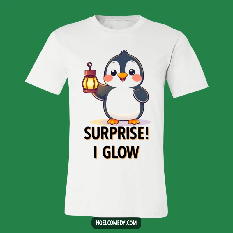 Funny Penguin Lantern Surprise T-Shirt: Wear Your Unexpected Delight