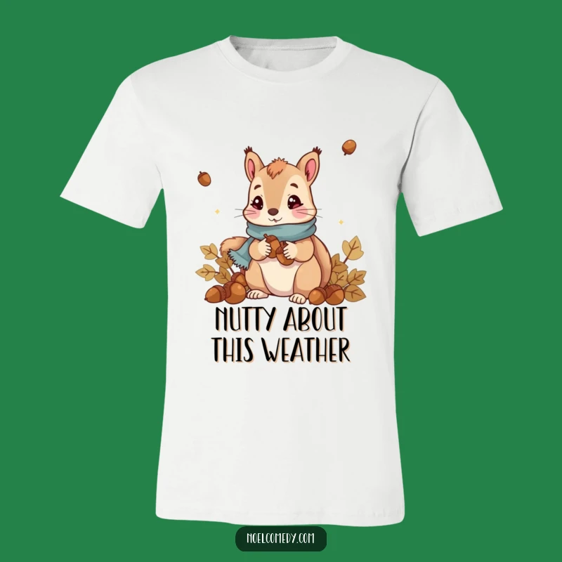 Funny Squirrel Scarf T-Shirt: Cute Acorn Collector Tee, Perfect Funny Gift