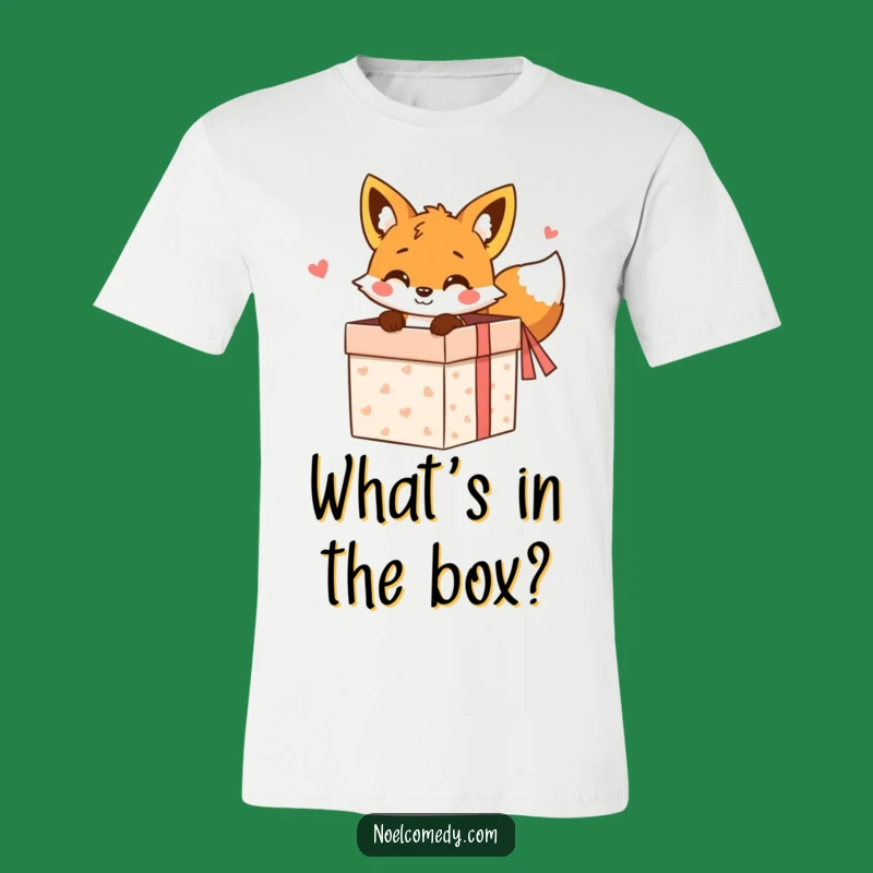 Funny Fox Gift Box T-Shirt: Peeking Fox Apparel, Perfect Quirky Gift