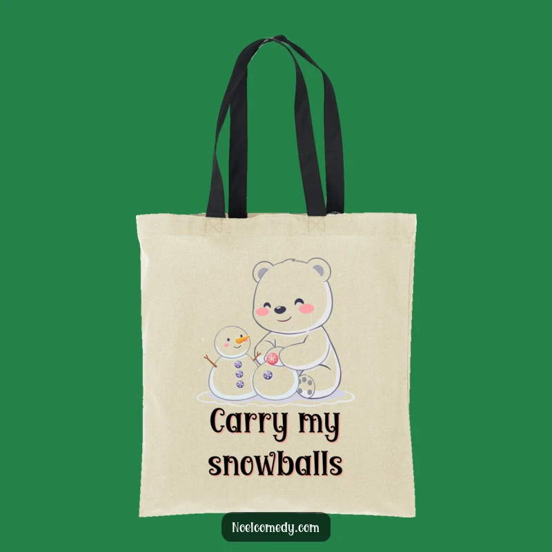 Funny Happy Polar Bear Tote Bag - Carry Your Winter Fun in Style!
