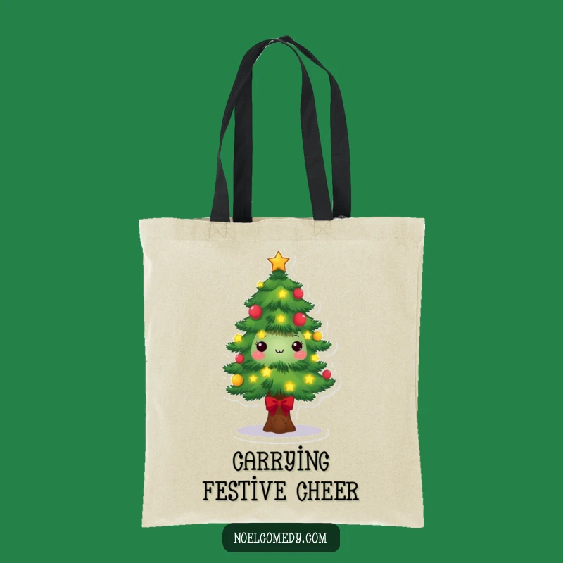 Festive Pine Tree Tote Bag: Carry Your Holiday Essentials with Style