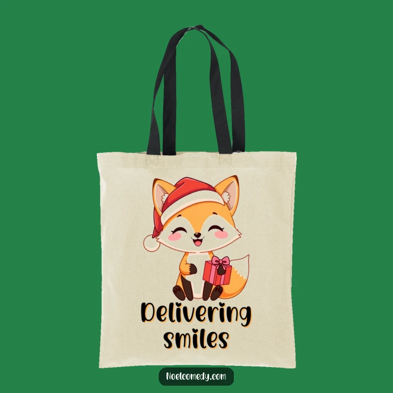 Funny Santa Fox Present Tote Bag: Carry Your Holiday Joy