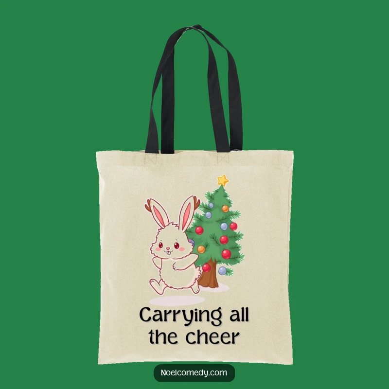 Funny Bunny Antlers Tote Bag: Stylish Holiday Humor for Everyday