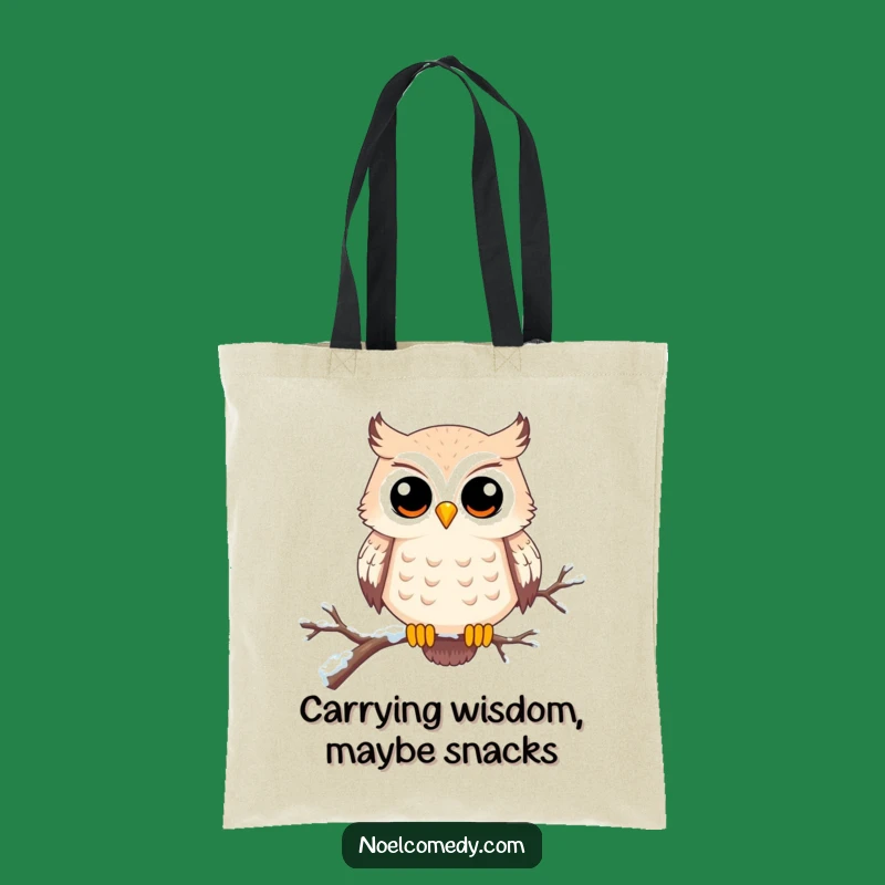 Funny Owl Tote Bag: Carry winter charm with this bird character, a perfect funny gift.