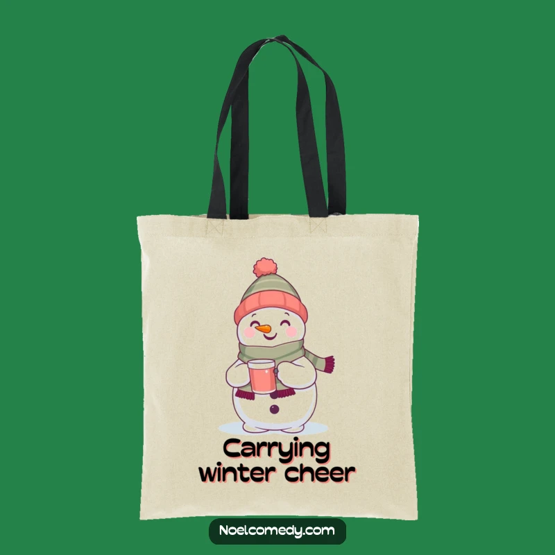 Funny Snowman Tote Bag: Carry holiday cheer with this winter character, a perfect funny gift.